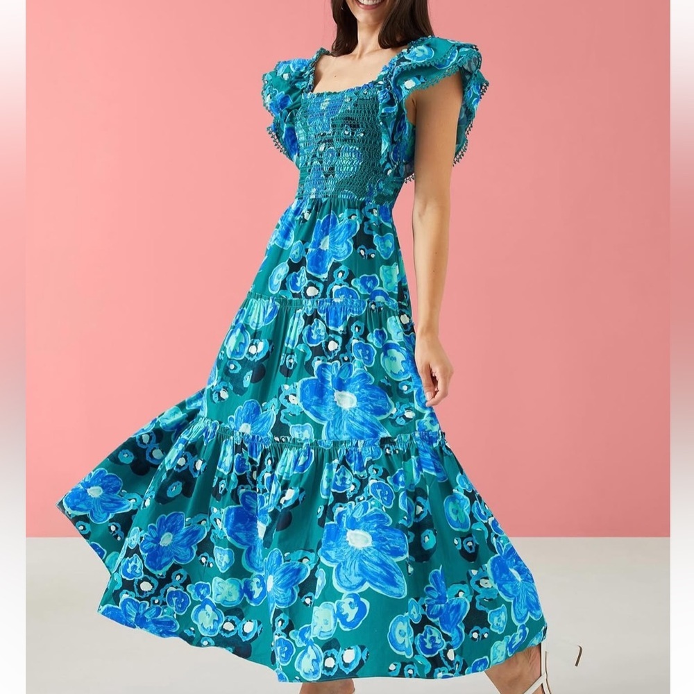 Alivia Floral Blue Maxi Dress